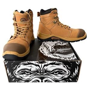 Ouxx Men’s 10 Wide Steel Toe Work Boots ASTM F2413-18 Tan Leather